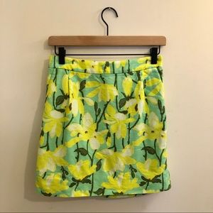 JCrew Floral Basketweave Mini Skirt